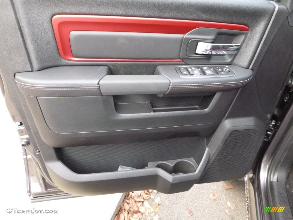 2016 Ram 1500 Rebel Crew Cab 4x4 Rebel Theme Red/Black Door Panel Photo #108577933