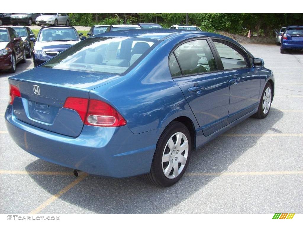 2007 Civic LX Sedan - Atomic Blue Metallic / Gray photo #3
