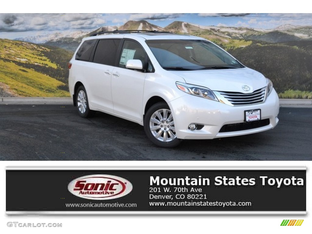 Blizzard White Pearl Toyota Sienna