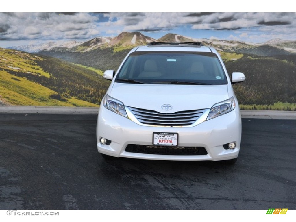 2015 Sienna Limited AWD - Blizzard White Pearl / Ash photo #2