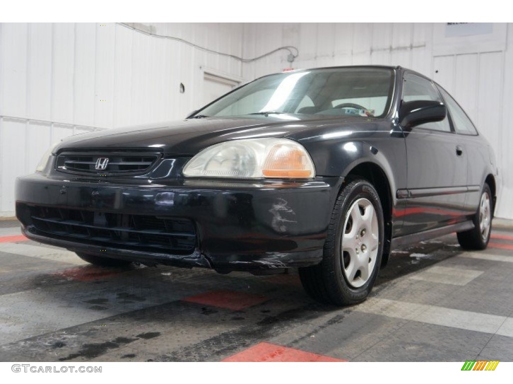 1998 Civic EX Coupe - Flamenco Black Pearl / Gray photo #3