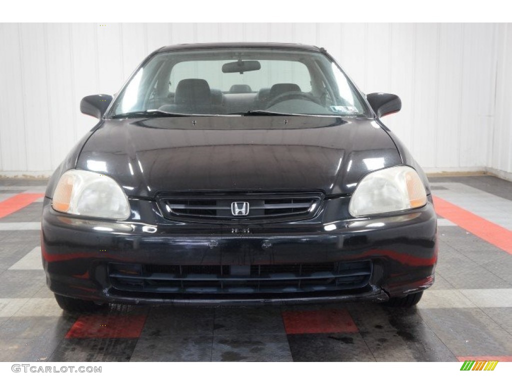 1998 Civic EX Coupe - Flamenco Black Pearl / Gray photo #4