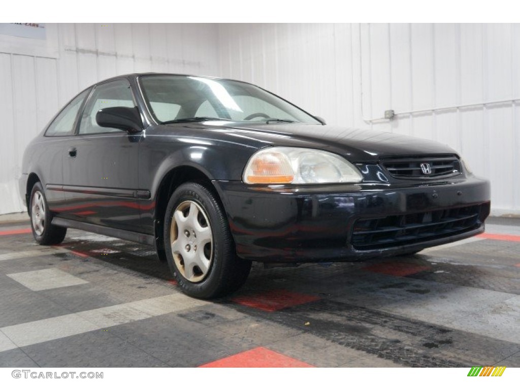 1998 Civic EX Coupe - Flamenco Black Pearl / Gray photo #5