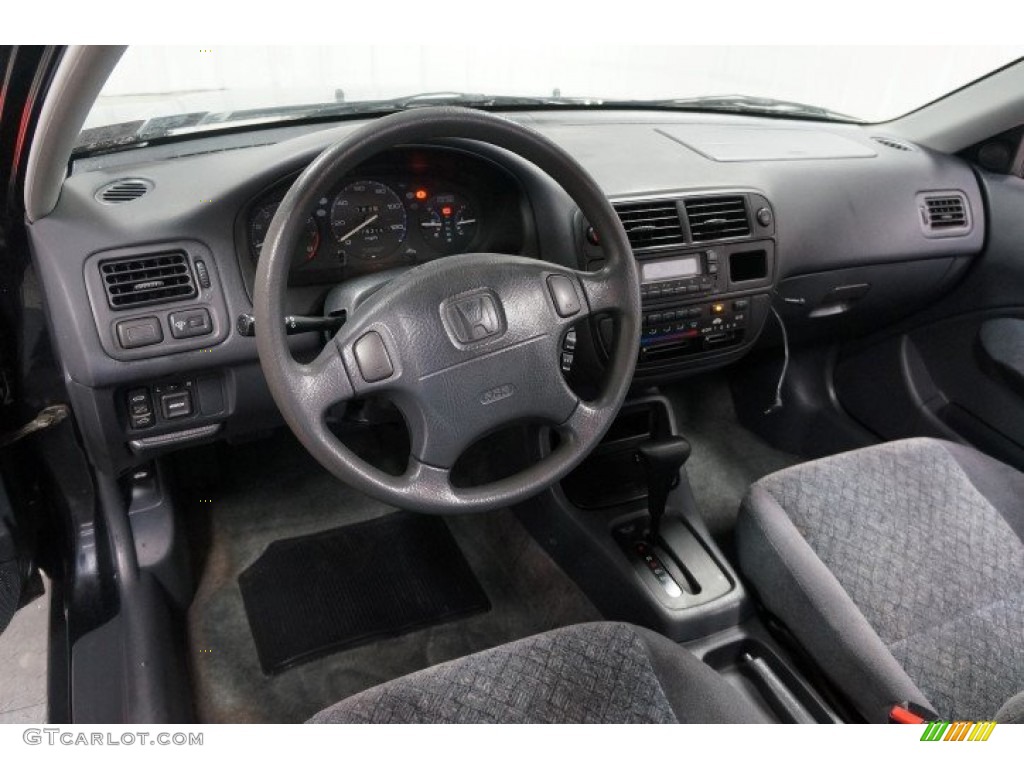 1998 Civic EX Coupe - Flamenco Black Pearl / Gray photo #24