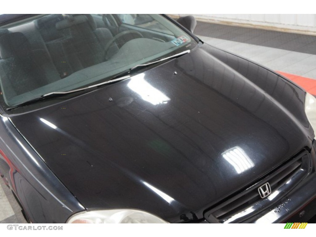 1998 Civic EX Coupe - Flamenco Black Pearl / Gray photo #49