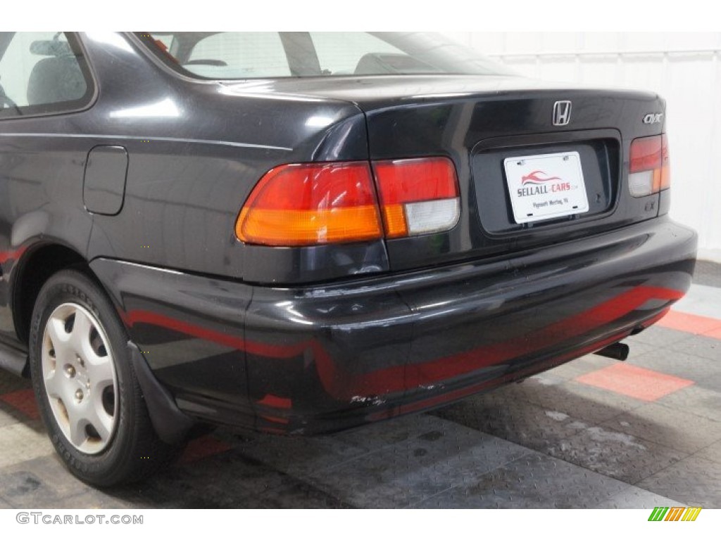 1998 Civic EX Coupe - Flamenco Black Pearl / Gray photo #65