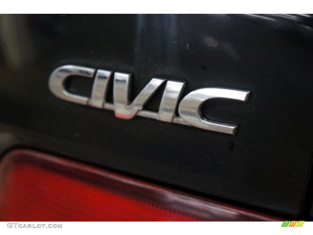 1998 Civic EX Coupe - Flamenco Black Pearl / Gray photo #90