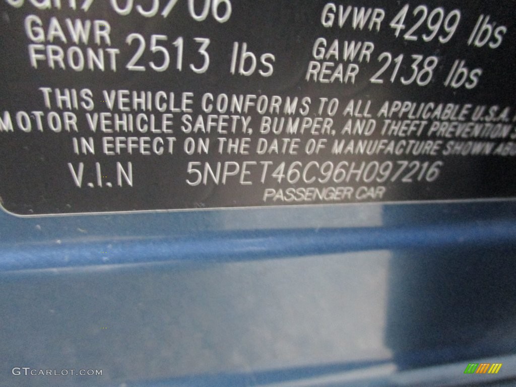 2006 Sonata GL - Aquamarine Pearl / Gray photo #9