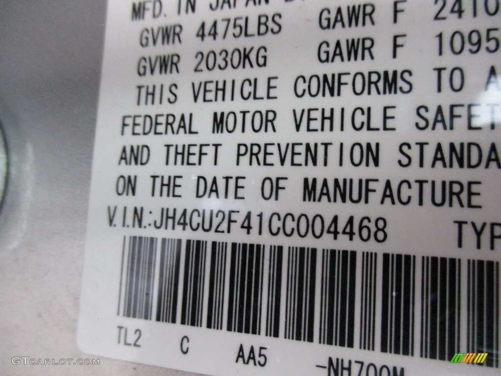 2012 TSX Sedan - Forged Silver Metallic / Ebony photo #9