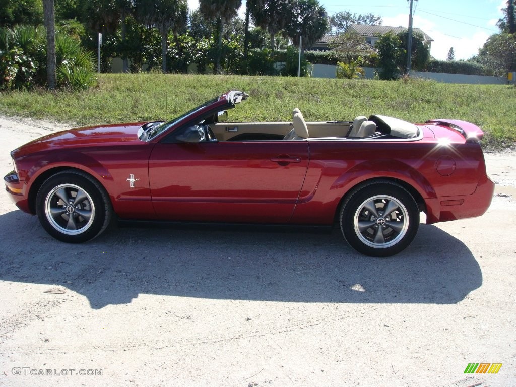 2006 Mustang V6 Premium Convertible - Redfire Metallic / Light Parchment photo #4