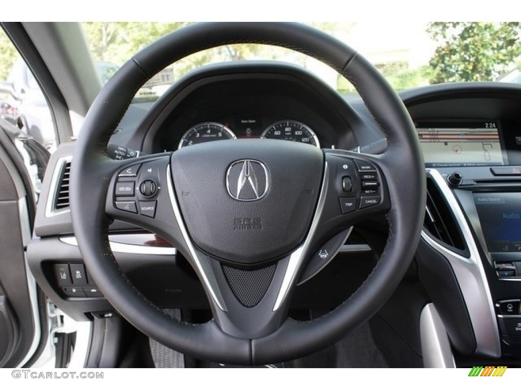 2016 Acura TLX 3.5 Technology SH-AWD Ebony Steering Wheel Photo #108599050