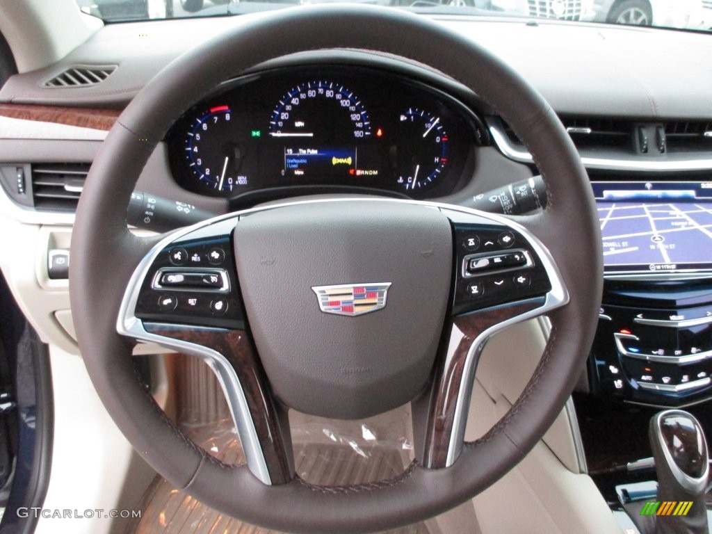 2016 Cadillac XTS Luxury Sedan Shale/Cocoa Steering Wheel Photo #108606619
