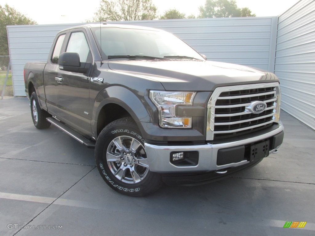 2015 F150 XLT SuperCab 4x4 - Magnetic Metallic / Medium Earth Gray photo #1