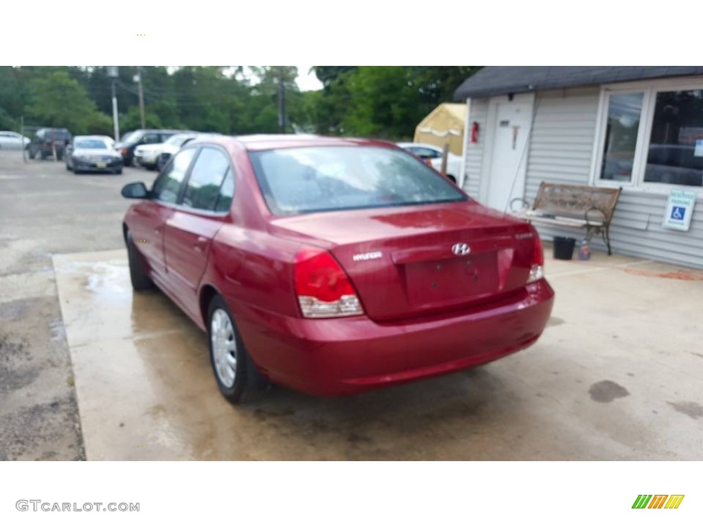 2005 Elantra GLS Sedan - Electric Red Metallic / Gray photo #4