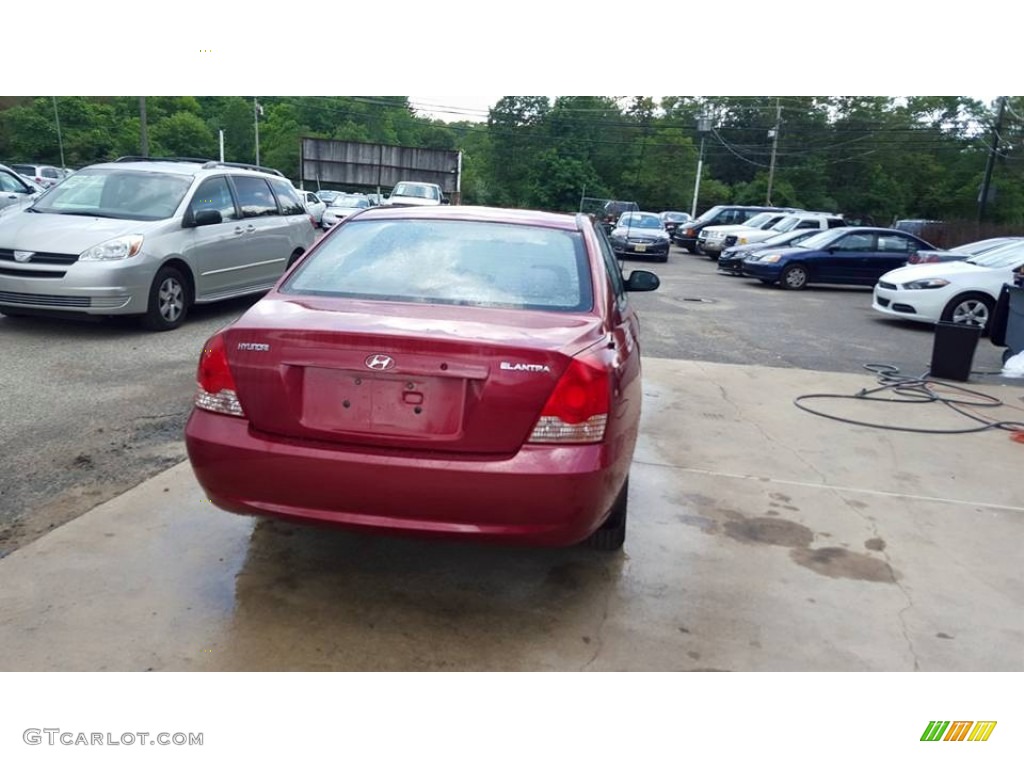 2005 Elantra GLS Sedan - Electric Red Metallic / Gray photo #5