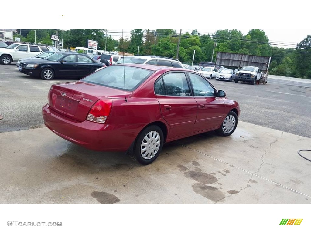 2005 Elantra GLS Sedan - Electric Red Metallic / Gray photo #6