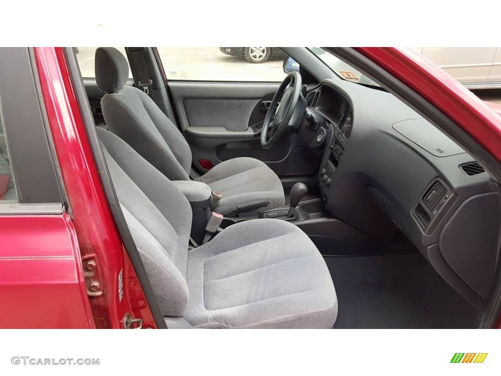 2005 Elantra GLS Sedan - Electric Red Metallic / Gray photo #15