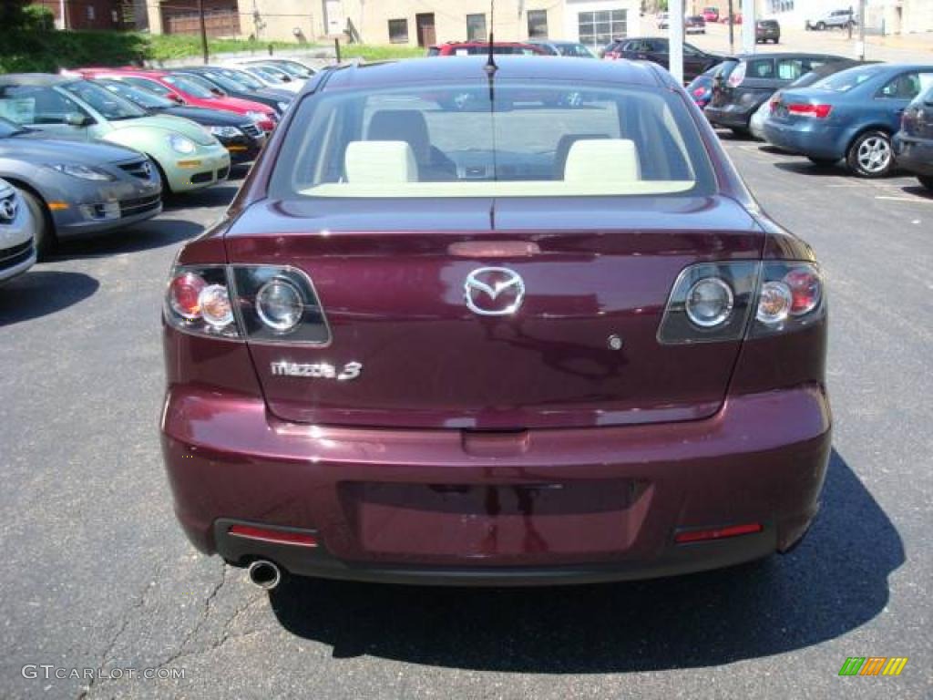 2007 MAZDA3 i Sport Sedan - Phantom Purple Mica / Beige photo #4