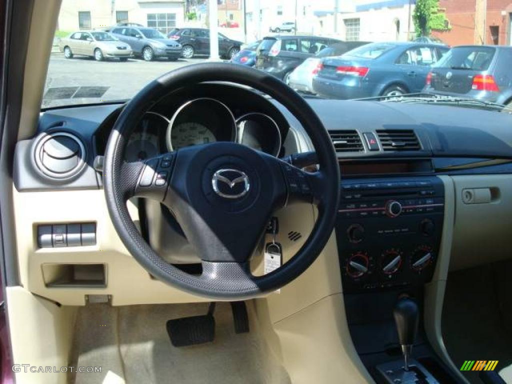 2007 MAZDA3 i Sport Sedan - Phantom Purple Mica / Beige photo #12