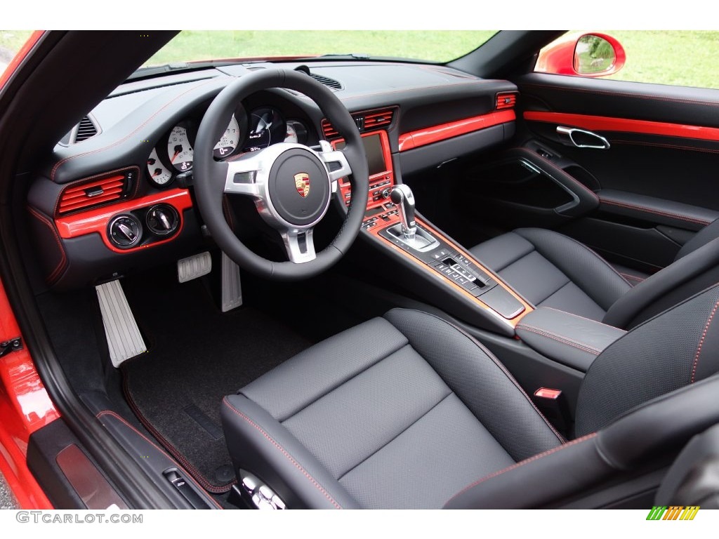 Black Interior 2016 Porsche 911 Turbo S Cabriolet Photo #108614957