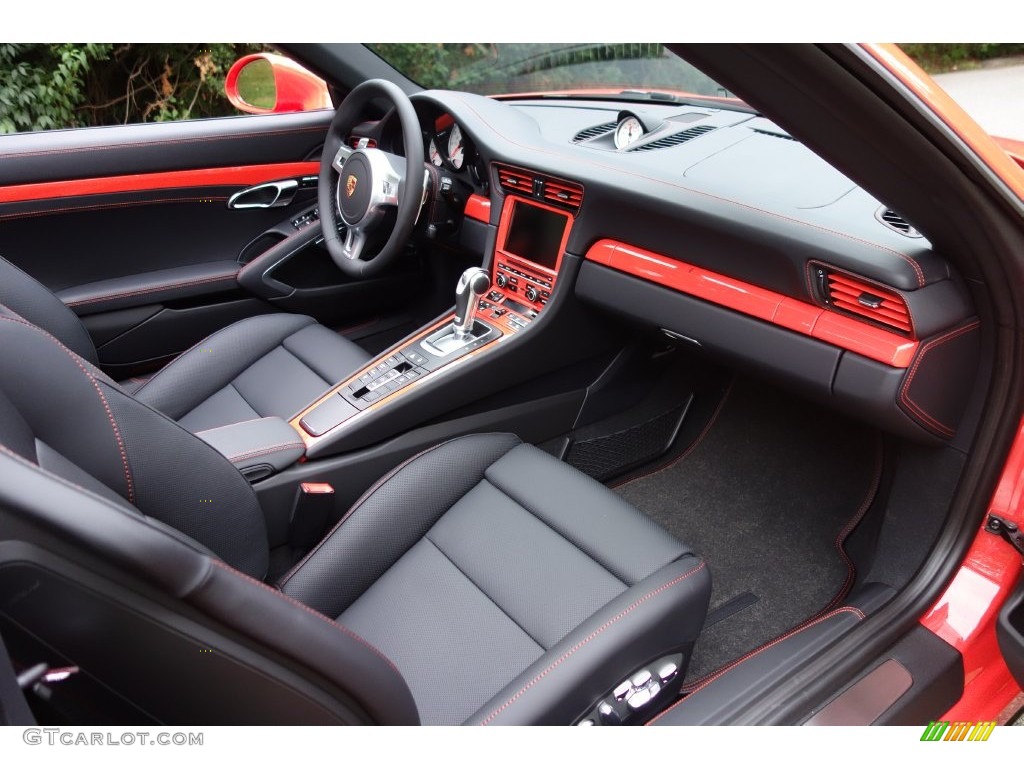 Black Interior 2016 Porsche 911 Turbo S Cabriolet Photo #108615029