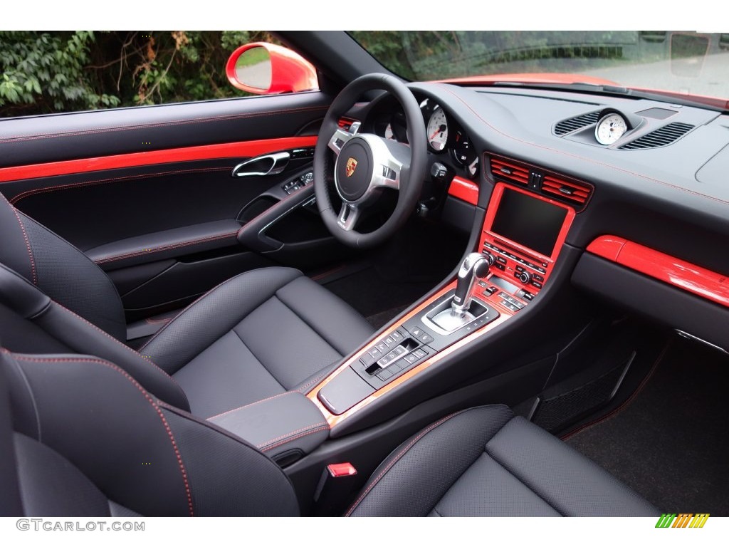 Black Interior 2016 Porsche 911 Turbo S Cabriolet Photo #108615077