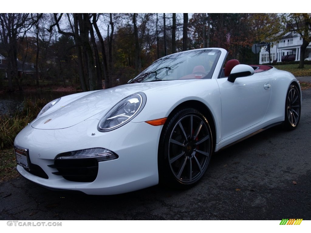 2013 911 Carrera 4S Cabriolet - White / Carrera Red Natural Leather photo #1