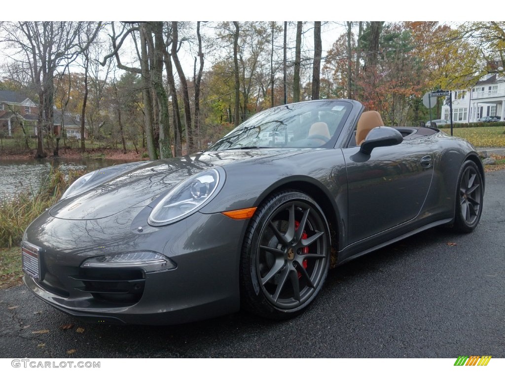 2014 911 Carrera 4S Cabriolet - Agate Grey Metallic / Espresso/Cognac Natural Leather photo #1