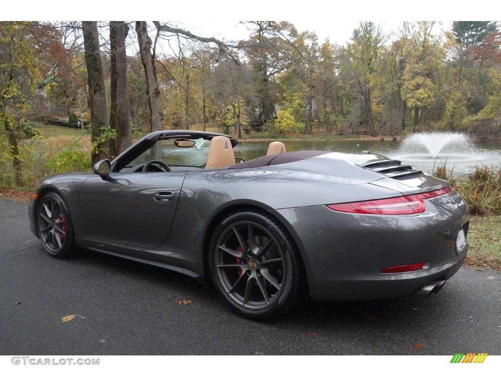 2014 911 Carrera 4S Cabriolet - Agate Grey Metallic / Espresso/Cognac Natural Leather photo #4