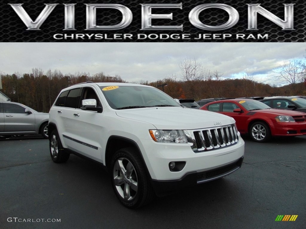 2013 Grand Cherokee Overland 4x4 - Bright White / Dark Frost Beige/Light Frost Beige photo #1