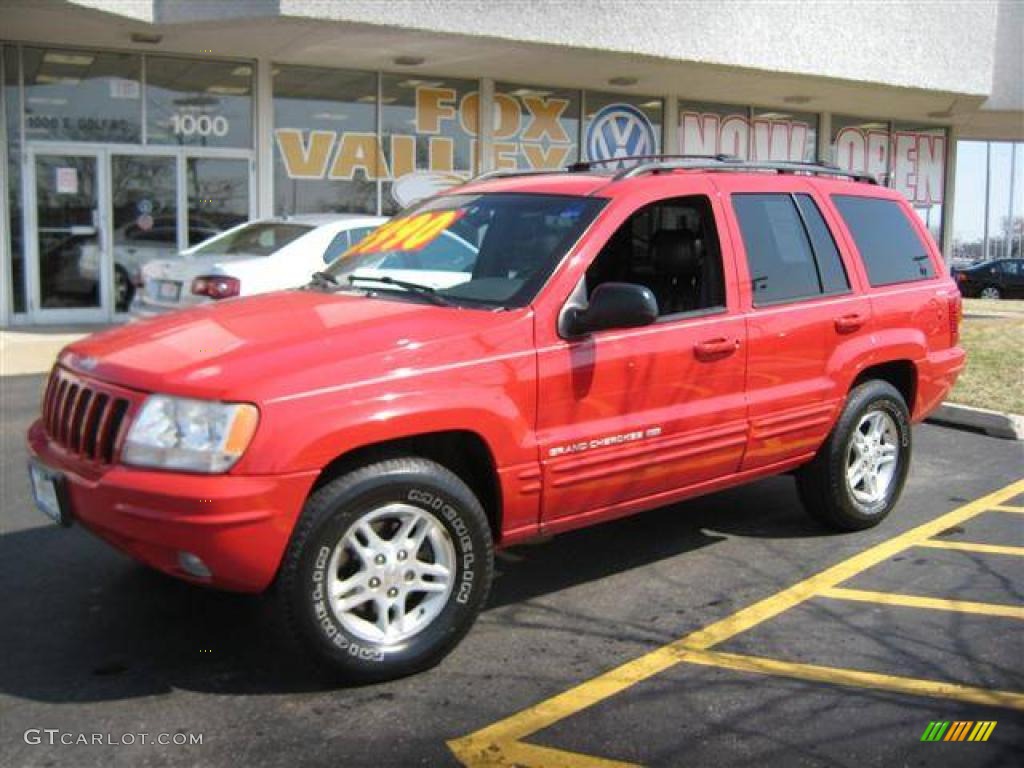 1999 Grand Cherokee Limited 4x4 - Flame Red / Agate photo #1