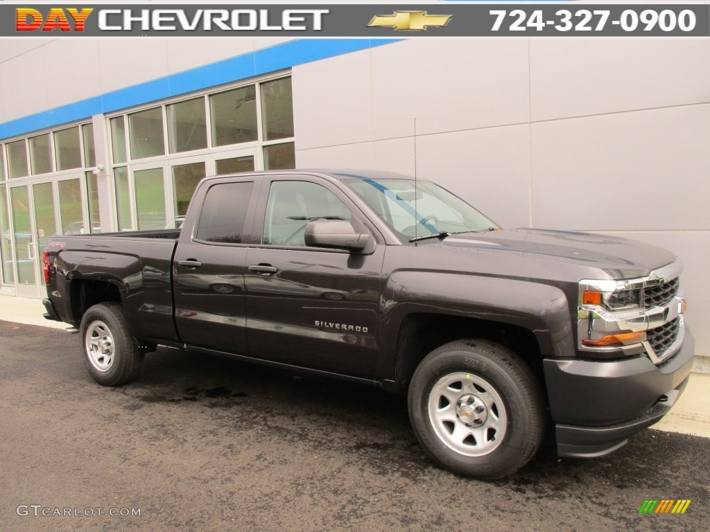 2016 Silverado 1500 WT Double Cab 4x4 - Tungsten Metallic / Dark Ash/Jet Black photo #1