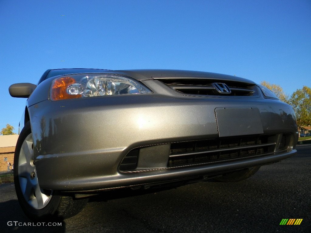 2002 Civic EX Coupe - Titanium Metallic / Beige photo #1