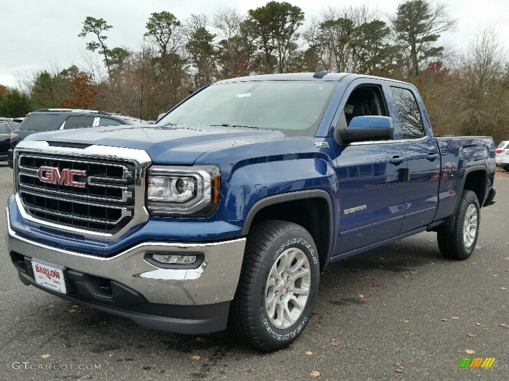 2016 Sierra 1500 SLE Double Cab 4WD - Stone Blue Metallic / Jet Black photo #1