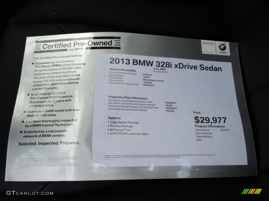 2013 3 Series 328i xDrive Sedan - Jet Black / Black photo #10