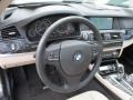 Venetian Beige 2013 BMW 5 Series 535i xDrive Sedan Steering Wheel