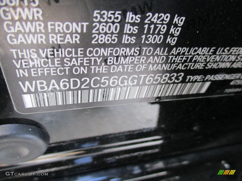 2016 6 Series 640i xDrive Gran Coupe - Black Sapphire Metallic / Black photo #19