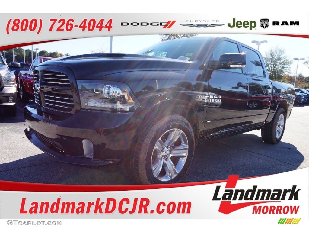 2016 1500 Sport Crew Cab - Brilliant Black Crystal Pearl / Black photo #1