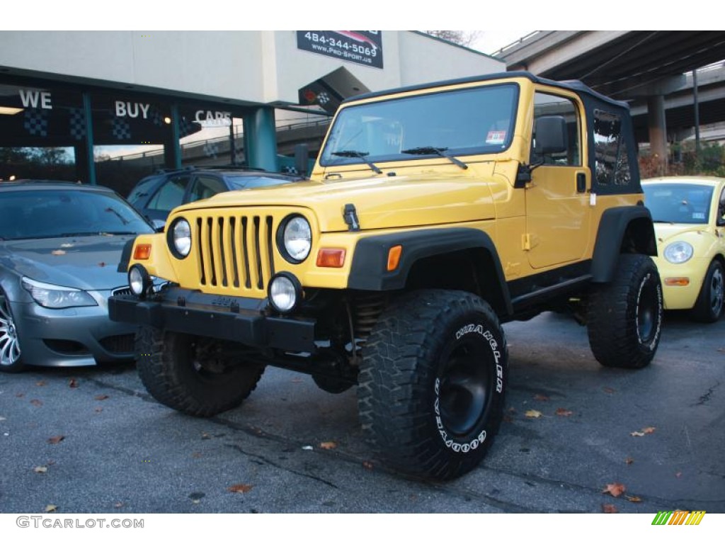 2001 Wrangler Sport 4x4 - Solar Yellow / Agate Black photo #2
