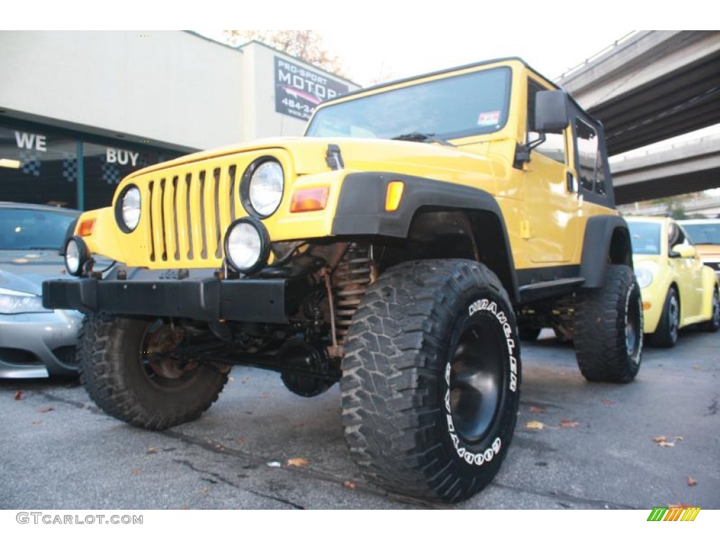 2001 Wrangler Sport 4x4 - Solar Yellow / Agate Black photo #10