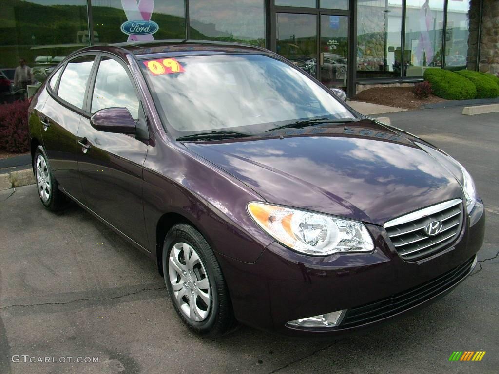 2009 Elantra GLS Sedan - Purple Rain / Beige photo #2
