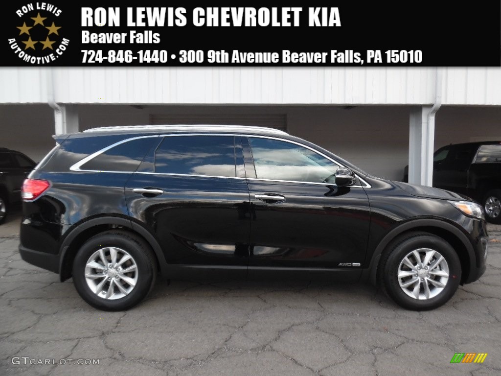 2016 Sorento LX V6 AWD - Ebony Black / Satin Black photo #1