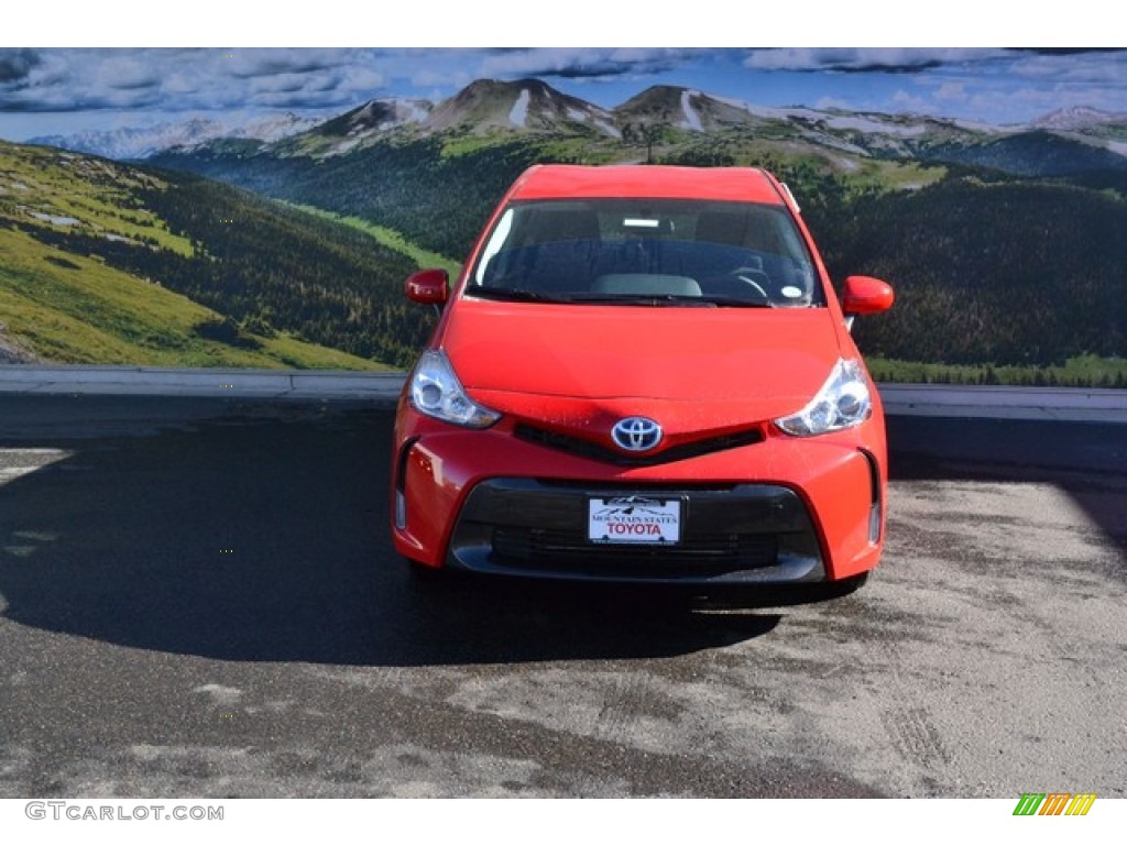 2016 Prius v Three - Absolutely Red / Black photo #2