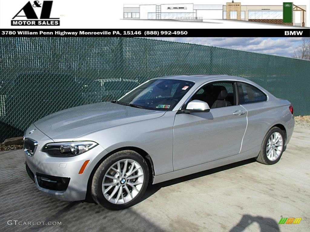 2016 2 Series 228i Coupe - Glacier Silver Metallic / Black photo #1