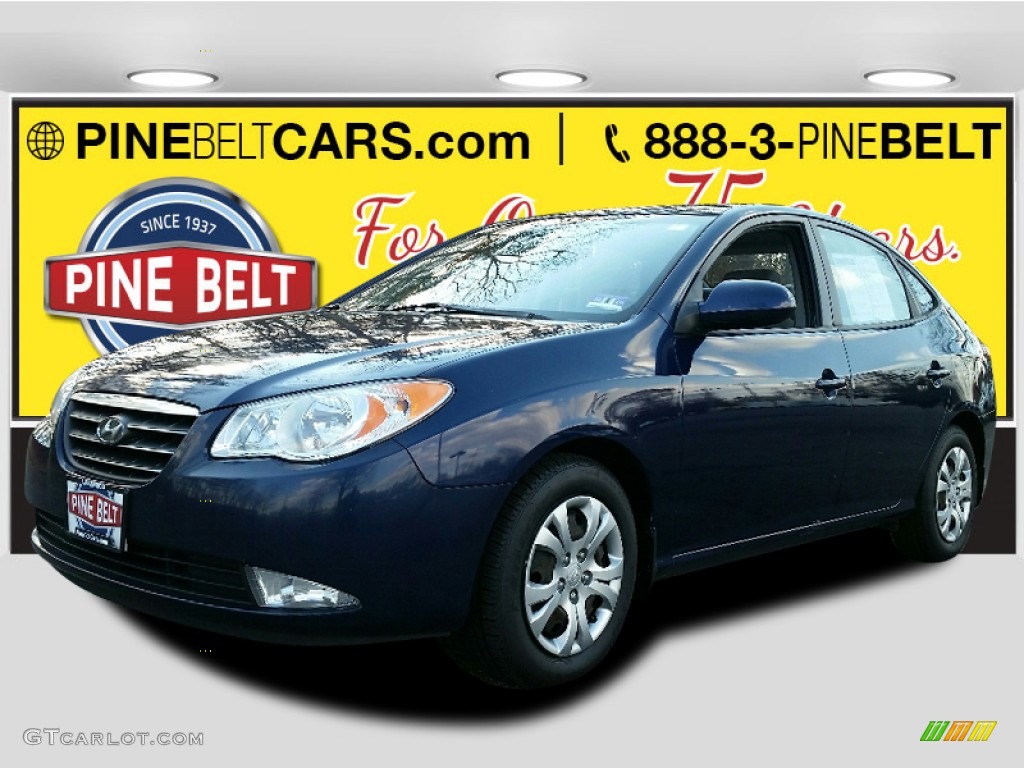 2009 Elantra GLS Sedan - Regatta Blue / Gray photo #1