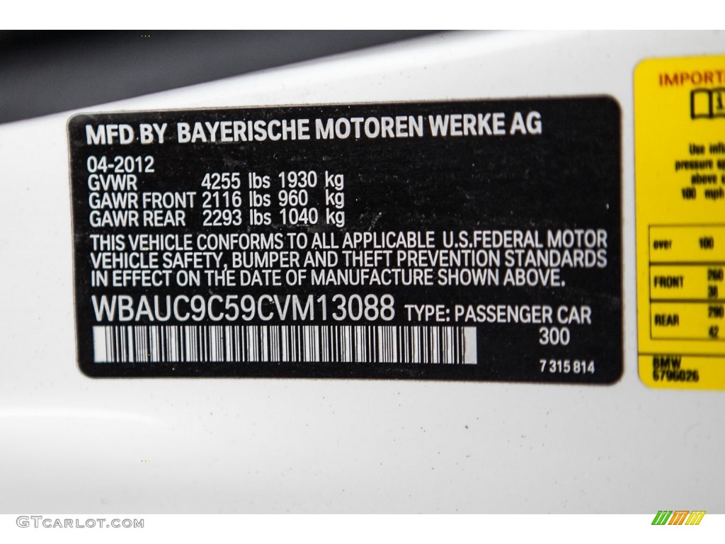 2012 1 Series 135i Coupe - Alpine White / Black photo #21