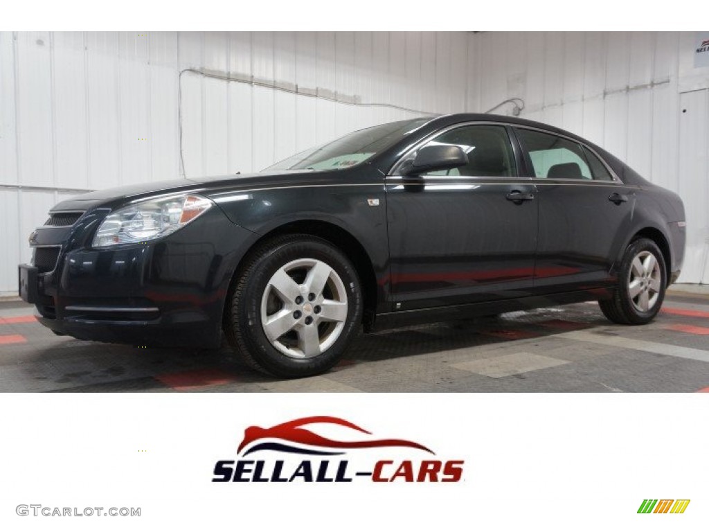 2008 Malibu LS Sedan - Black Granite Metallic / Cocoa/Cashmere Beige photo #1