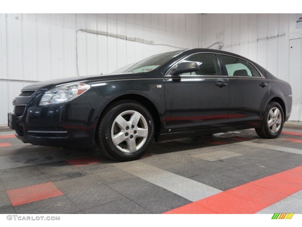 2008 Malibu LS Sedan - Black Granite Metallic / Cocoa/Cashmere Beige photo #2