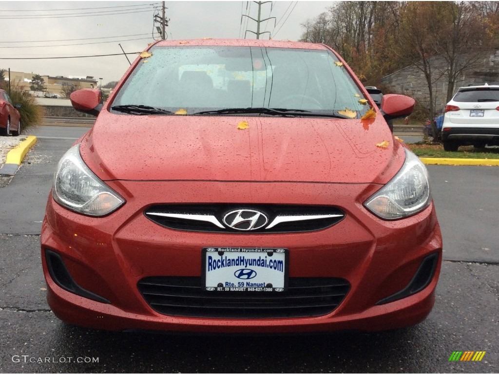 2013 Accent GLS 4 Door - Boston Red / Gray photo #2