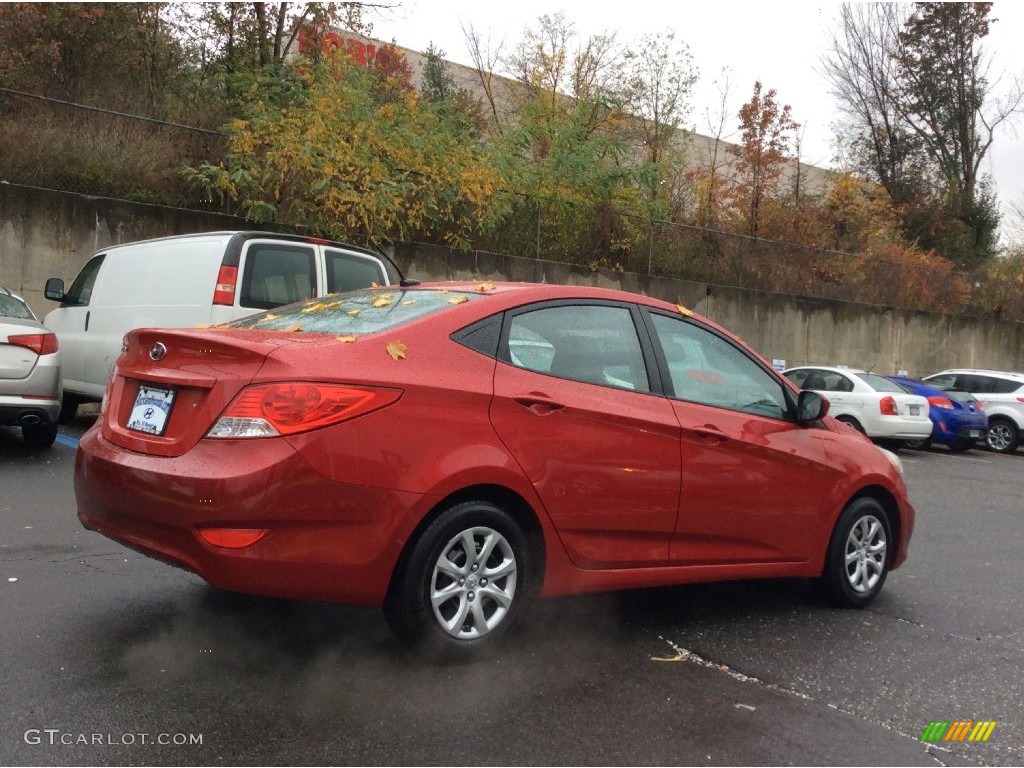 2013 Accent GLS 4 Door - Boston Red / Gray photo #4